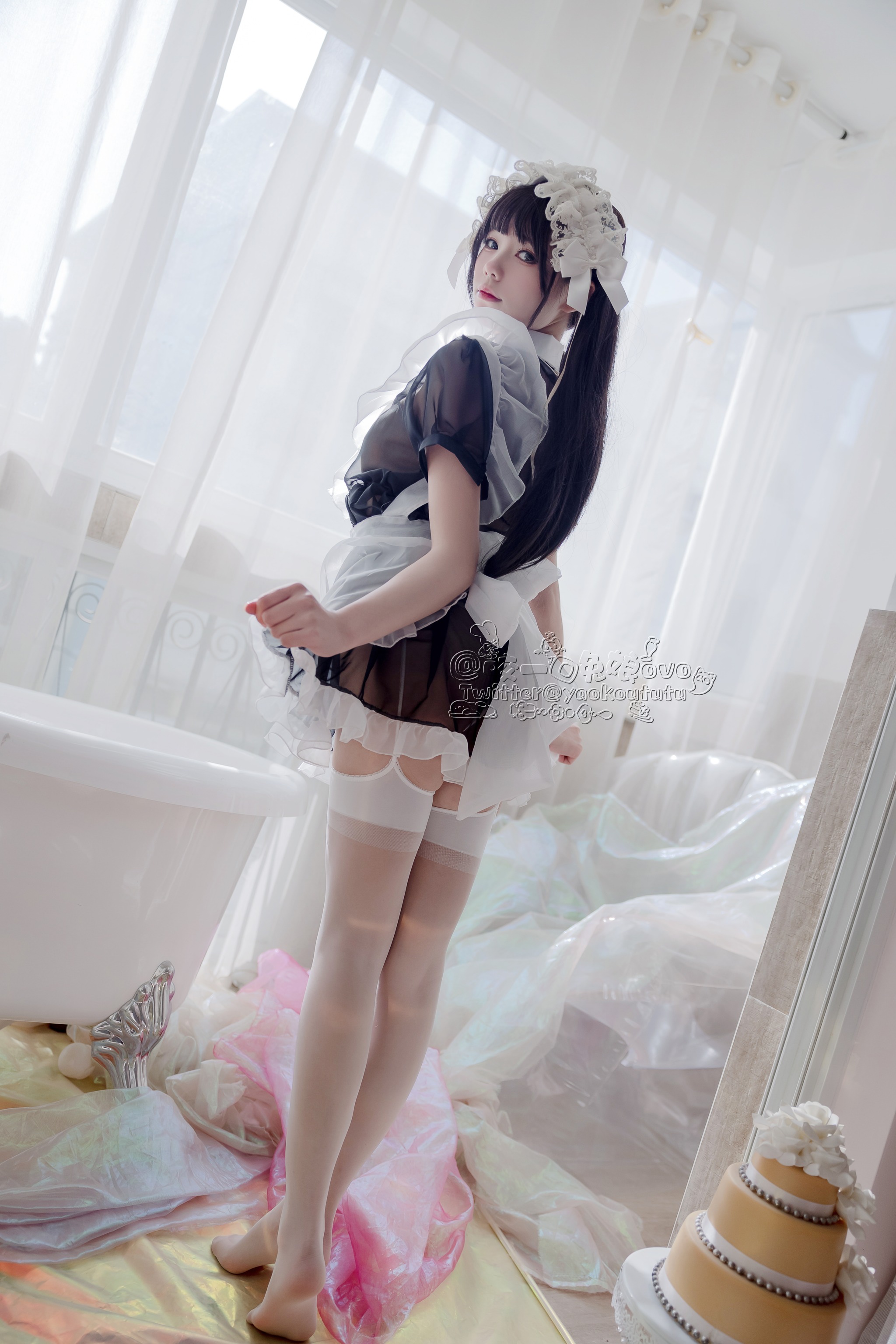 图片[1]-咬一口兔娘 – NO.008 (黏黏团子兔) 黑白女仆 [58P]-XikXak